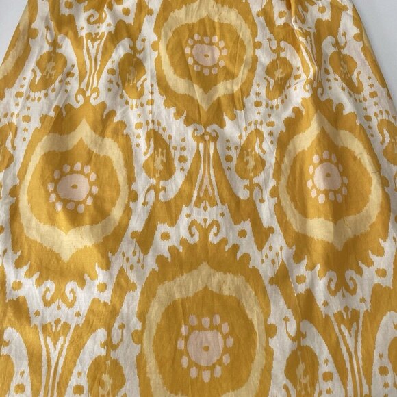 J. Crew Collection Triangle Maxi Dress Sundress Yellow Batik Silk Cotton Size 0 - Picture 6 of 11